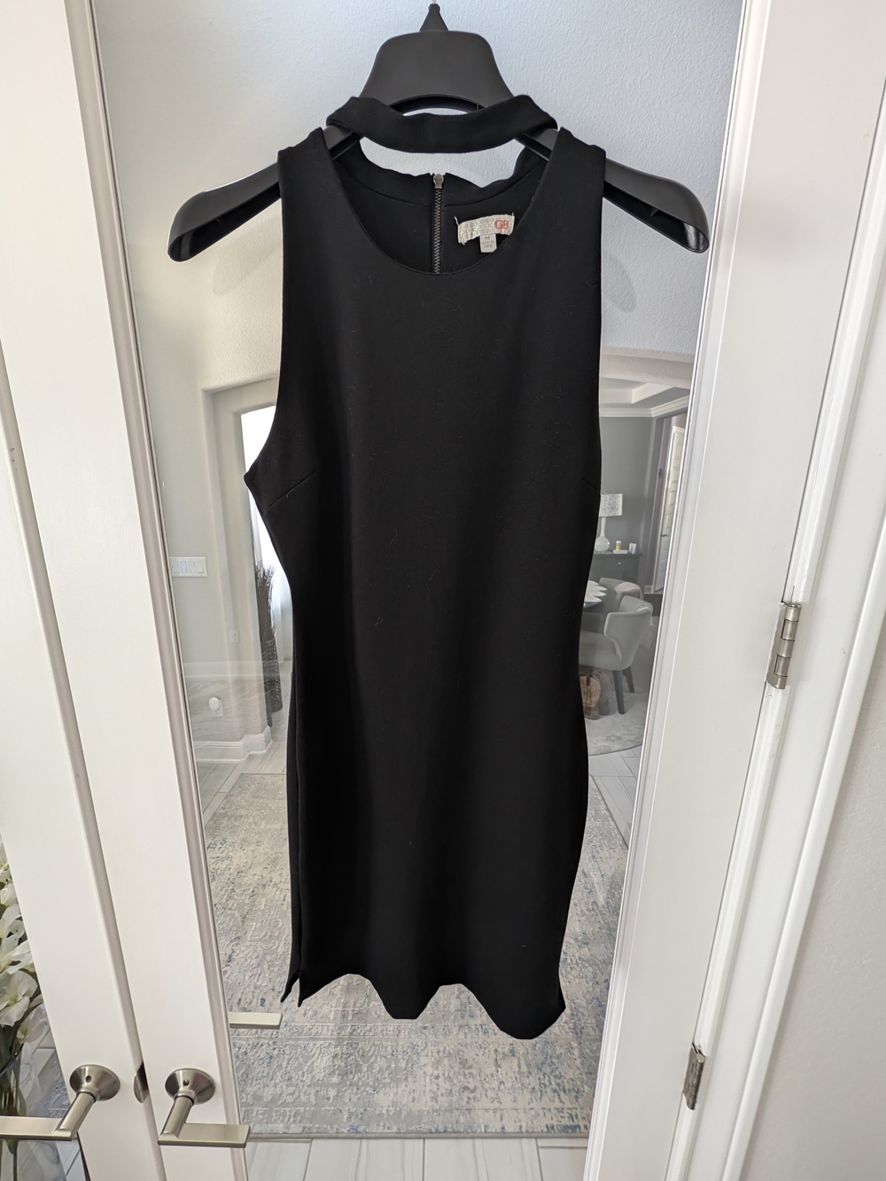 GB Choker Cutout Neckline Black Sleeveless Mini Dress